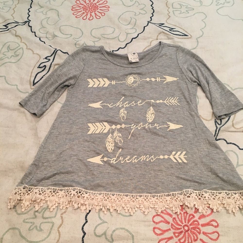 K.Jen Gray Top Size Medium - Picture 6 of 8